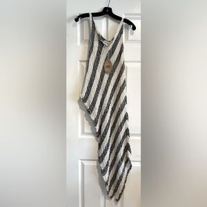 NEW! LA BOTEGGA DI BRUNELLA NAVY /WHITE MAXI BEACH DRESS ONE SIZE FITS MOST